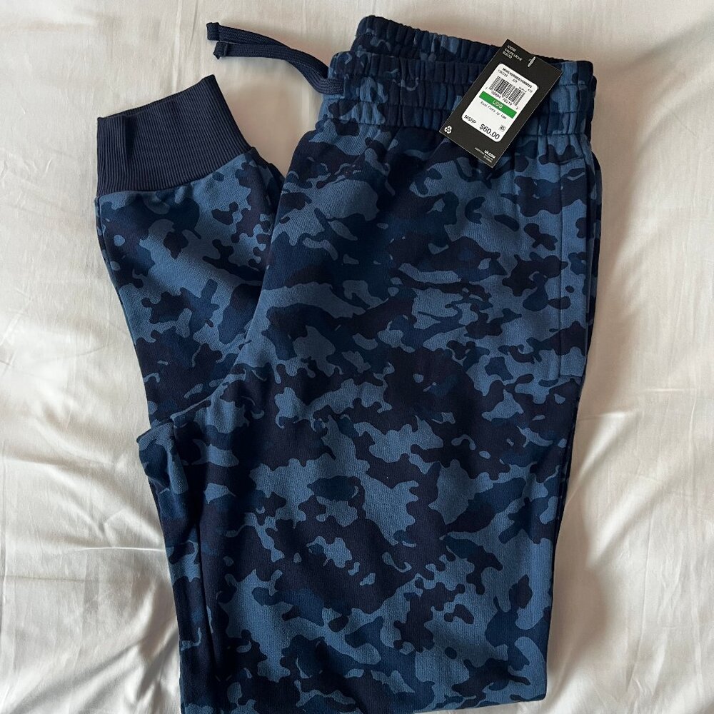 Under Armour Men's Rival Fleece Jogger Camo - Size L - Blue Camo Print